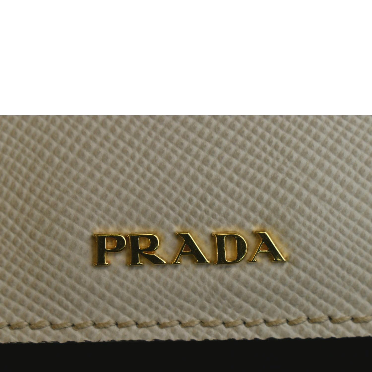 PRADA Medium Double Saffiano Leather Crossbody Bag White  - Hot Deals