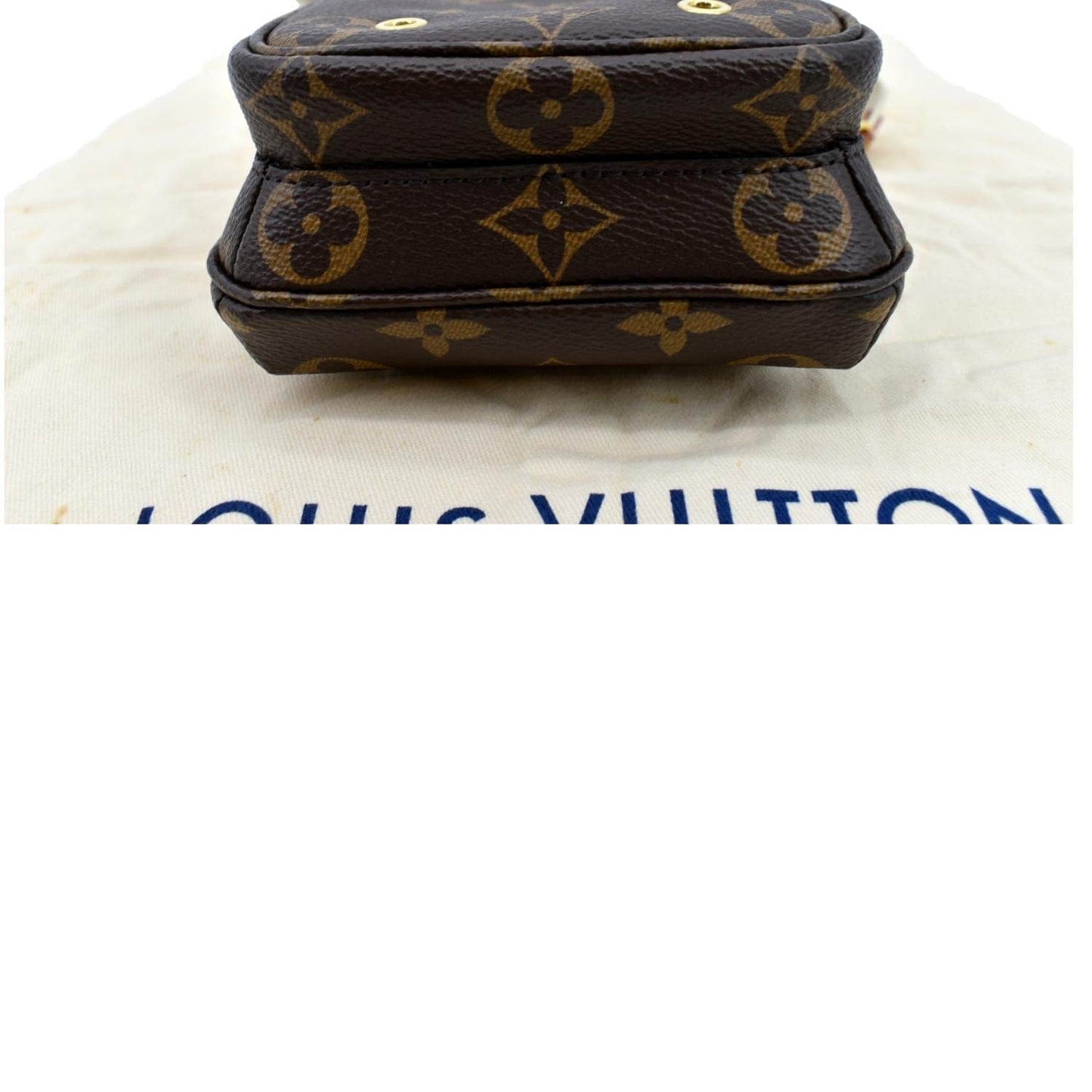 LOUIS VUITTON Utility Phone Sleeve Monogram Canvas Crossbody Bag Brown