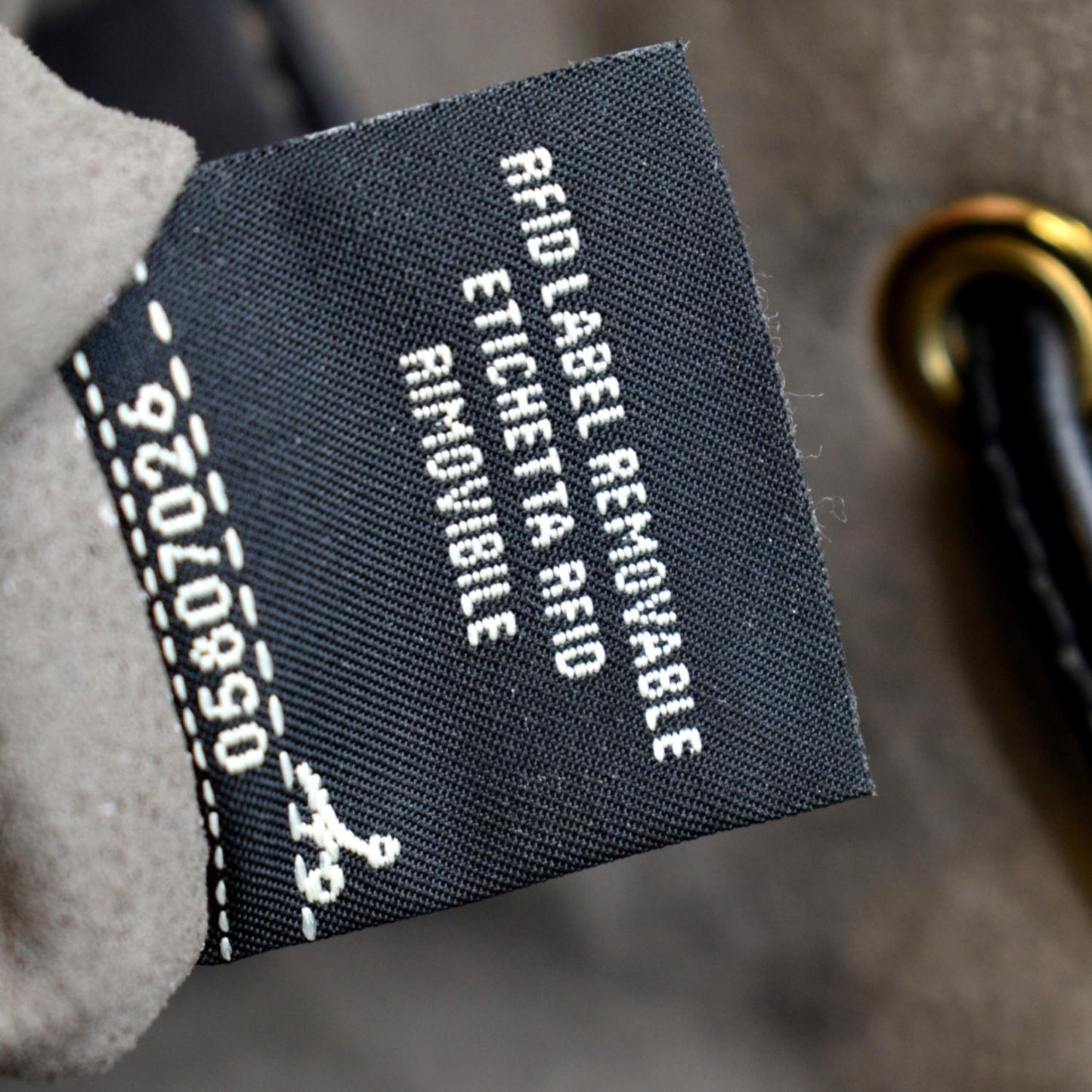 FENDI Mon Tresor Drawstring FF Leather Bucket Bag Black