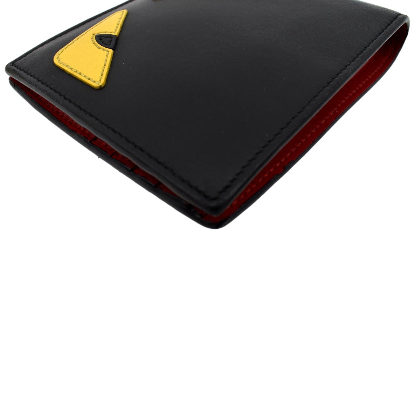 FENDI Monster Eyes Leather Wallet Black