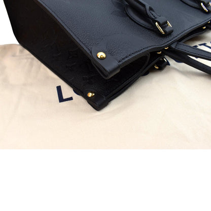LOUIS VUITTON Onthego MM Monogram Empreinte Leather Shoulder Bag Black