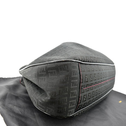 FENDI Zucchino Print Canvas Shopping Tote Bag Black