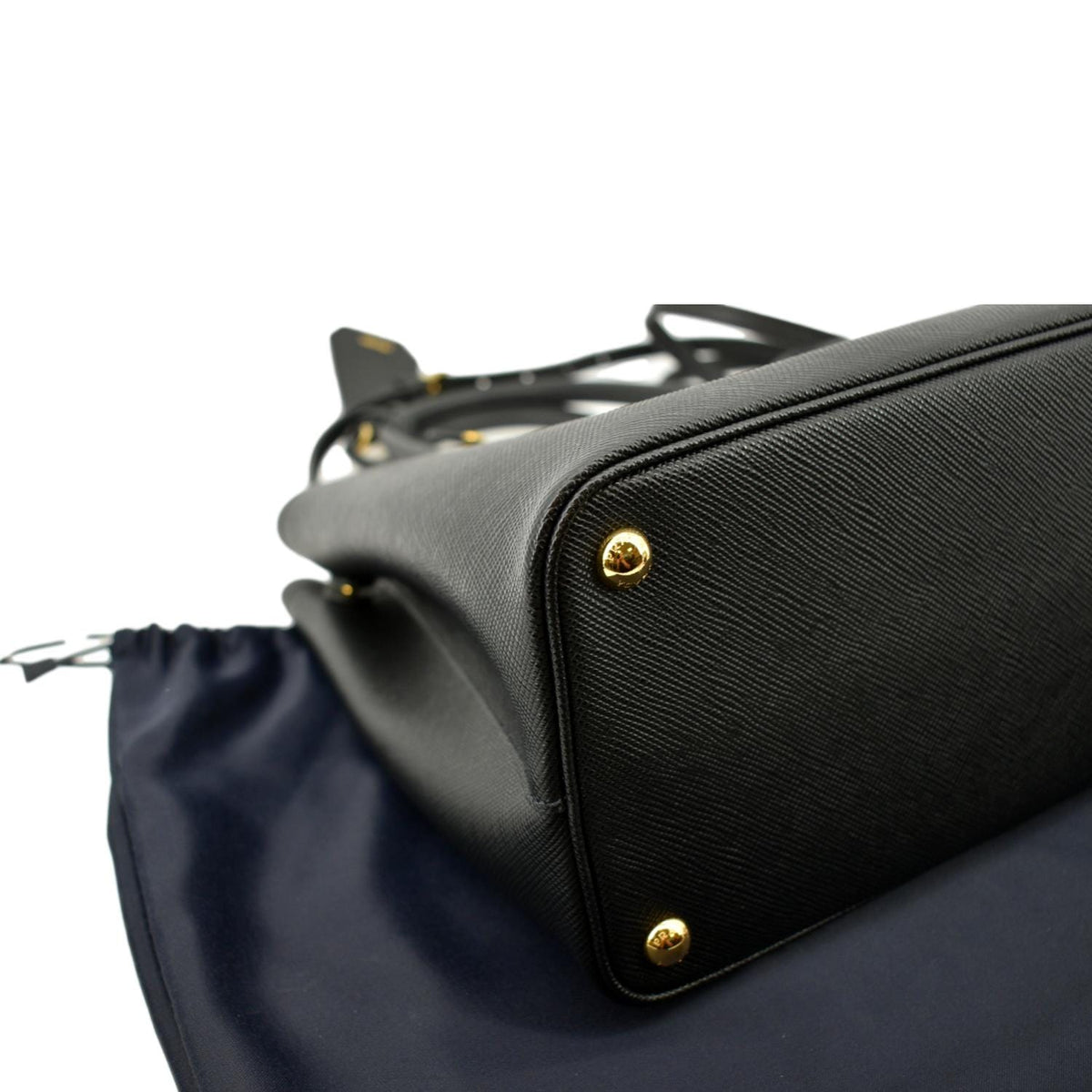 PRADA Double Handle Saffiano Leather Tote Bag Black