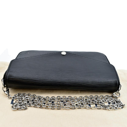 LOUIS VUITTON Felicie Pochette Epi Crossbody Bag Black