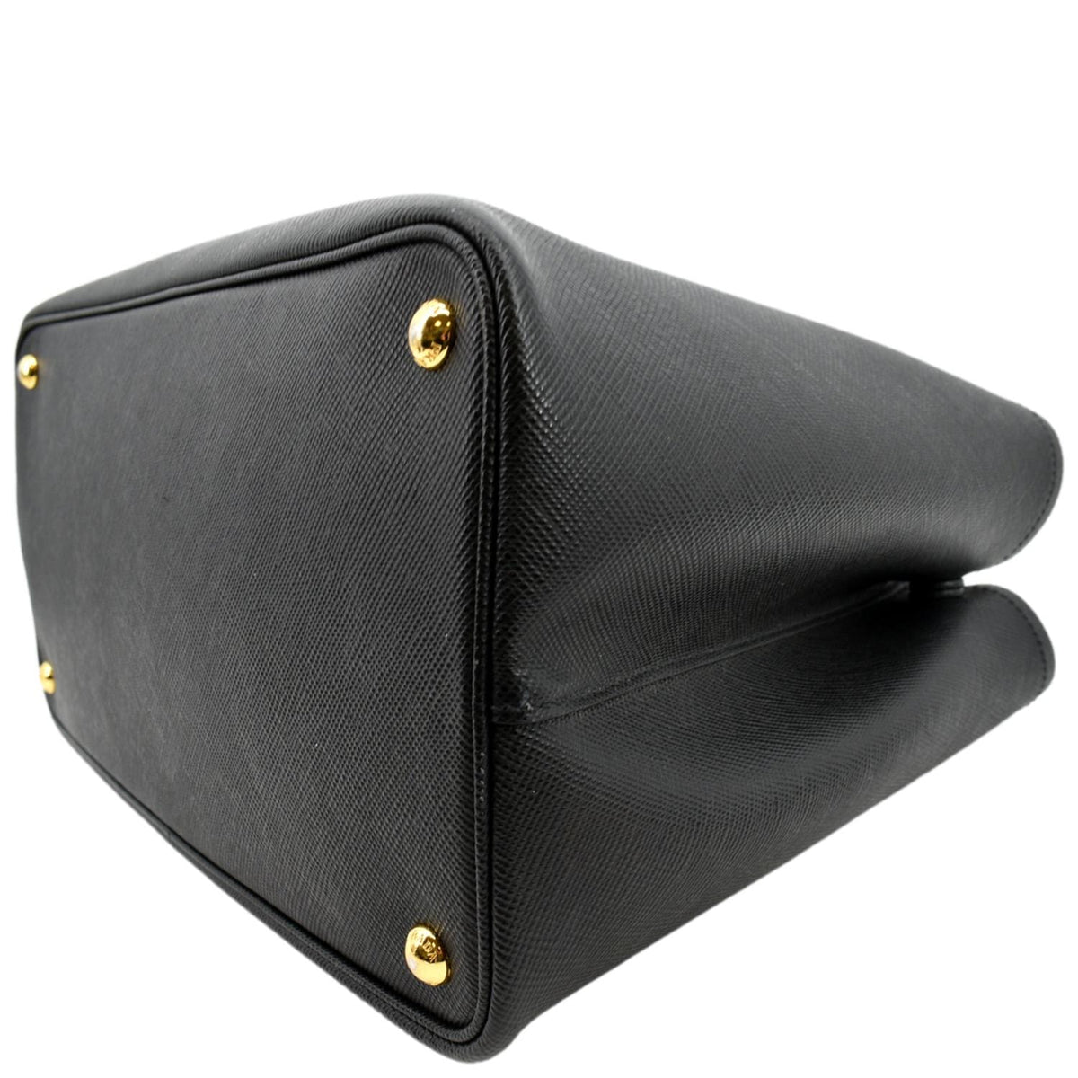 PRADA Medium Double Saffiano Leather Crossbody Bag Black