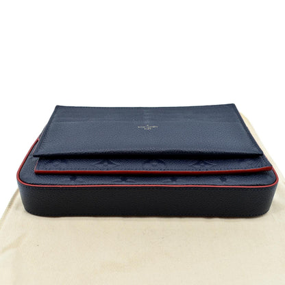 LOUIS VUITTON Felicie Monogram Empreinte Pochette Crossbody Bag Marine Rouge