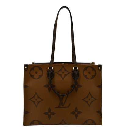 LOUIS VUITTON Onthego GM Giant Monogram Canvas Tote Shoulder Bag Brown