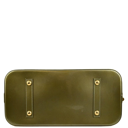 LOUIS VUITTON Alma GM Monogram Vernis Leather Satchel Bag Green