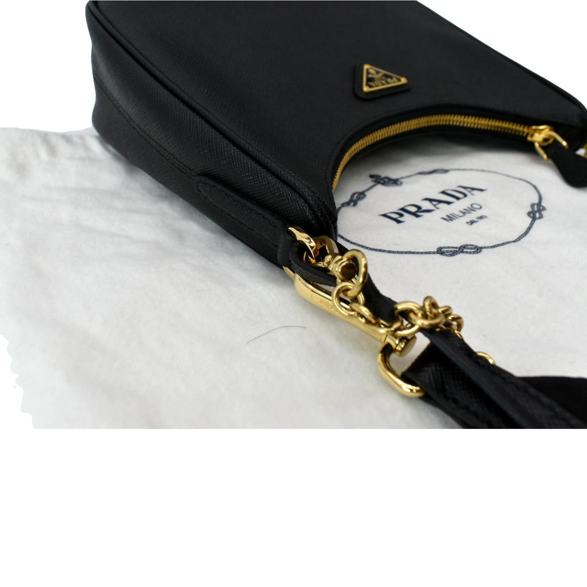 PRADA Re-Edition 2005 Saffiano Leather Shoulder Bag Black
