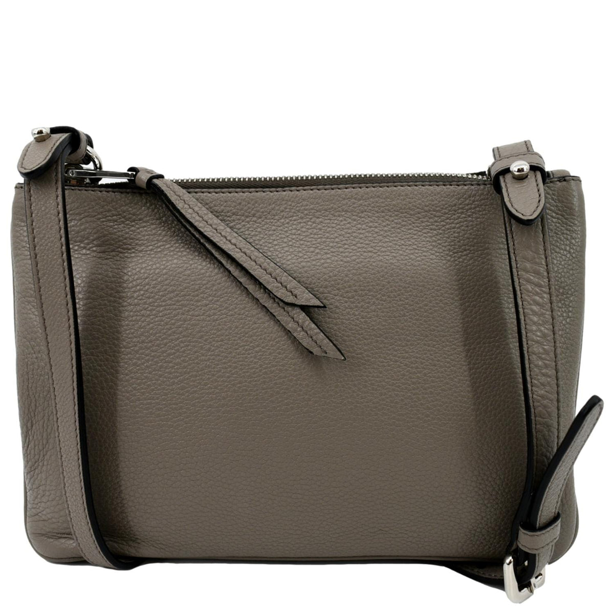 PRADA Vitello Phenix Leather Crossbody Bag Beige