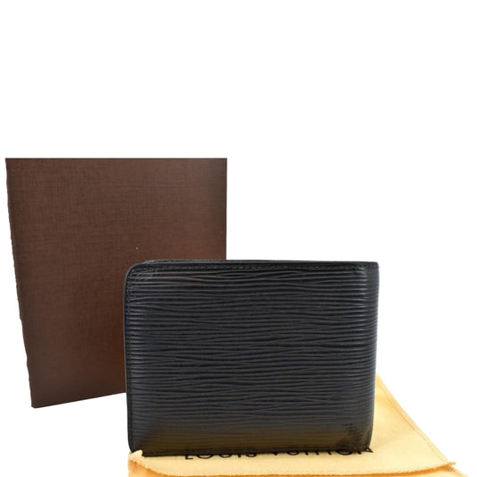 LOUIS VUITTON Multiple Epi Leather Wallet Black