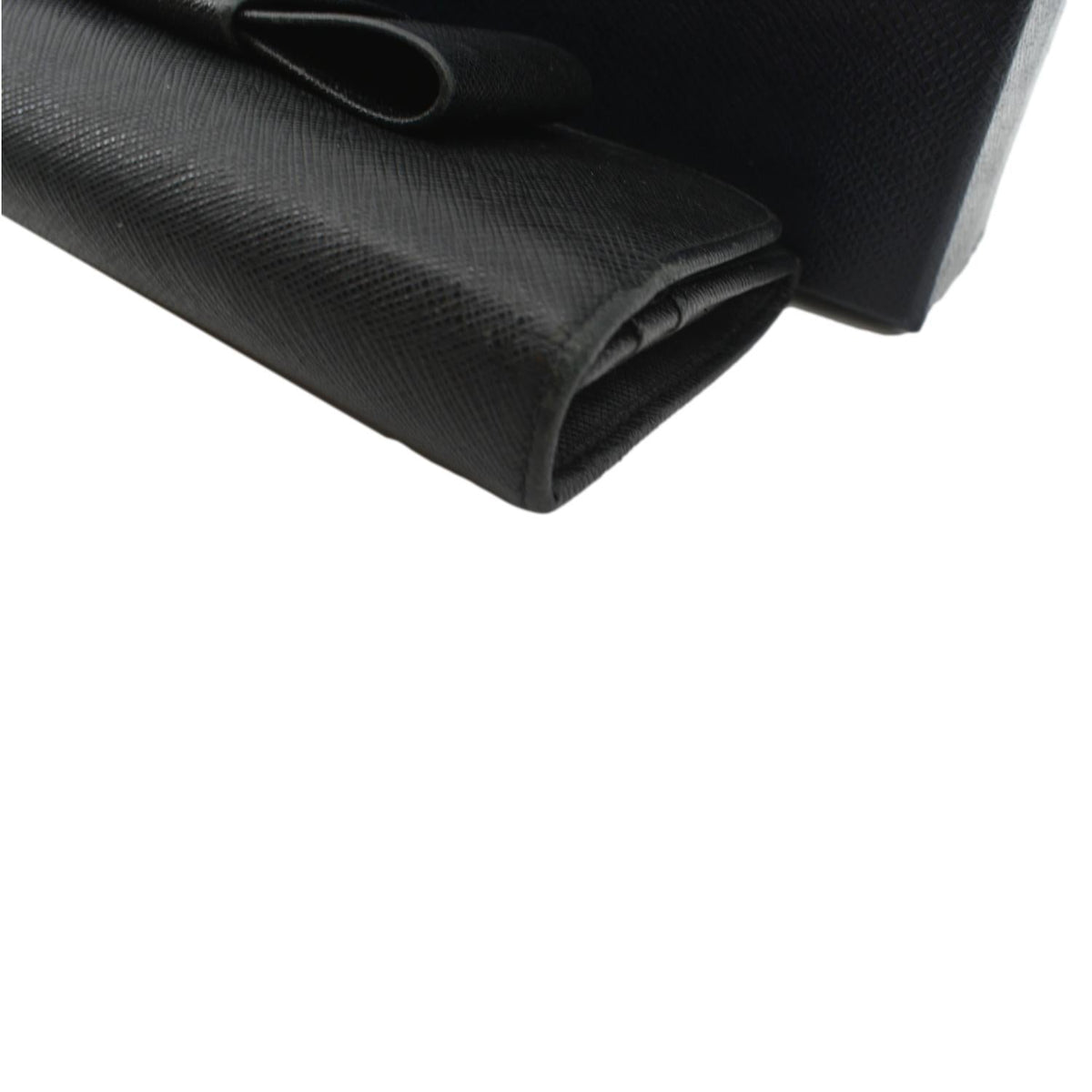PRADA Bow Saffiano Leather Wallet Black