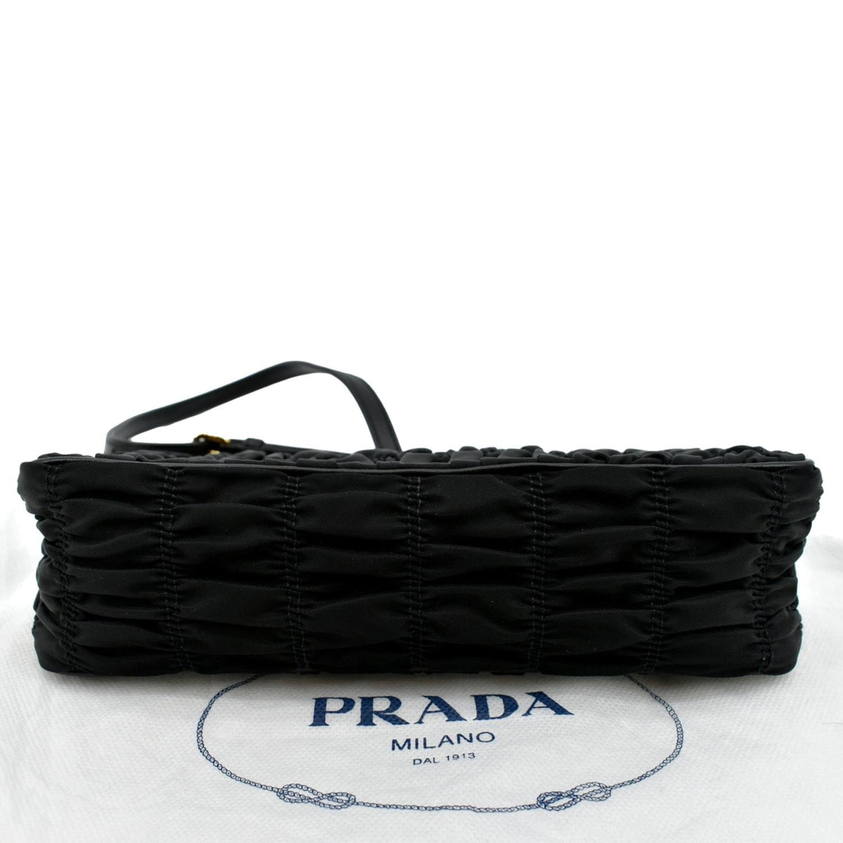 PRADA Tessuto Gaufre Nylon Shoulder Bag Black