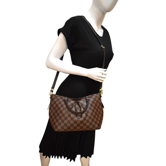 LOUIS VUITTON Siena PM Damier Ebene Shoulder Bag Brown