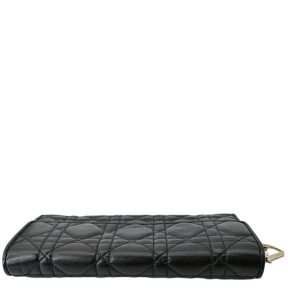 CHRISTIAN DIOR Lady Dior Cannage Leather wallet Black