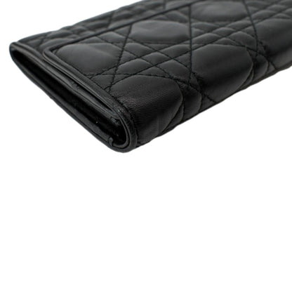 CHRISTIAN DIOR Lady Dior Cannage Leather wallet Black