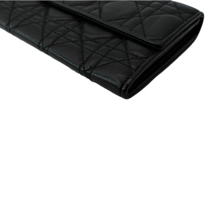CHRISTIAN DIOR Lady Dior Cannage Leather wallet Black