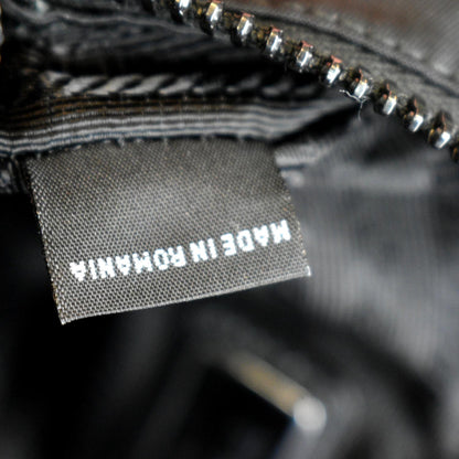 PRADA Re-Nylon Saffiano Leather Crossbody Bag Black