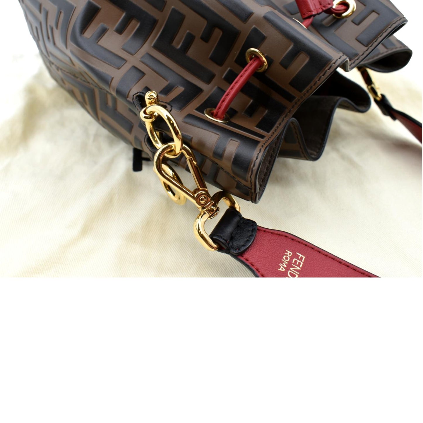 FENDI Mon Tresor Drawstring FF Canvas Bucket Bag Multicolor