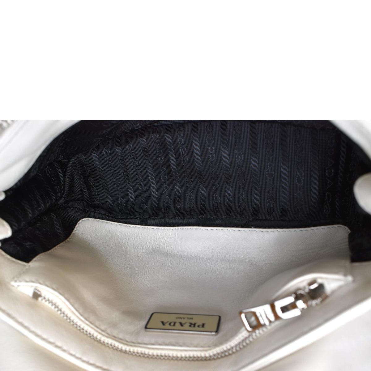 PRADA Borsa Pocket Con Nappa Leather Shoulder Bag White