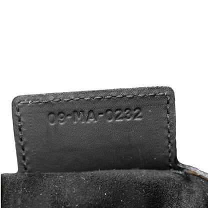 CHRISTIAN DIOR Saddle Leather Satchel Bag Black