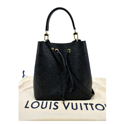 LOUIS VUITTON NeoNoe MM Monogram Empreinte Leather Shoulder Bag Black