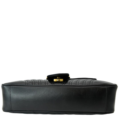 GUCCI GG Marmont Medium Matelasse Shoulder Bag Black 443496