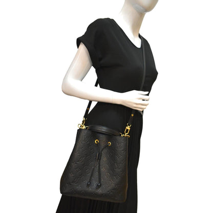 LOUIS VUITTON NeoNoe MM Monogram Empreinte Leather Shoulder Bag Black