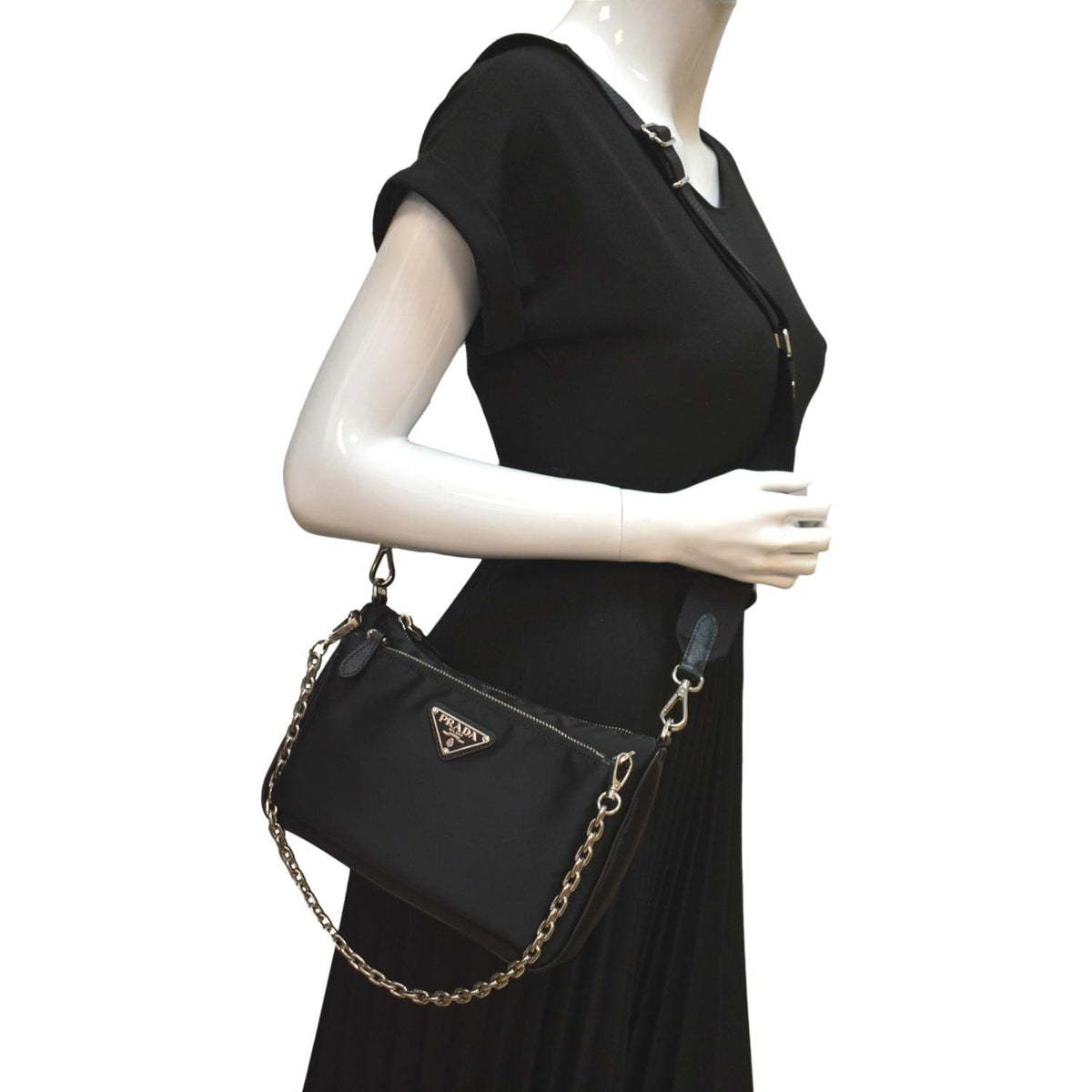 PRADA Re-Nylon Crossbody Bag Black