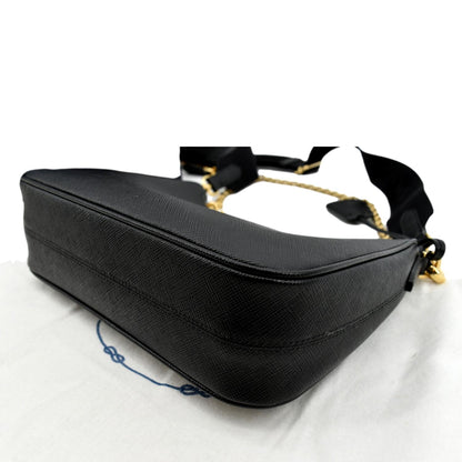 PRADA Re-Edition 2005 Saffiano Leather Shoulder Bag Black