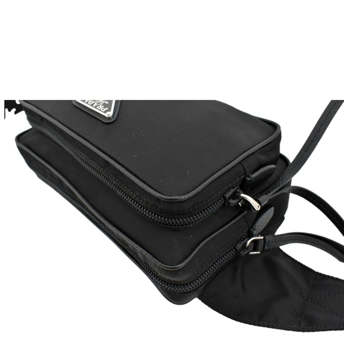 PRADA Re-Nylon Leather Belt Bag Black
