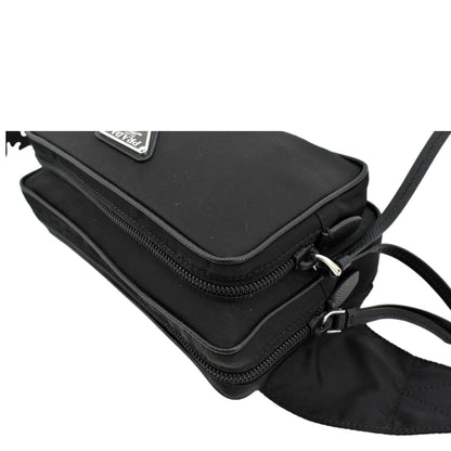 PRADA Re-Nylon Leather Belt Bag Black