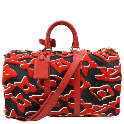 LOUIS VUITTON LVxUF Keepall Bandouliere 45 Tufted Monogram Satchel Bag Bicolor