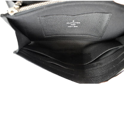 LOUIS VUITTON Lockme II Calfskin Leather Wallet Black