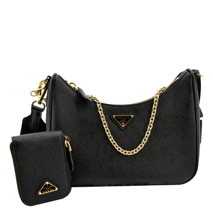 PRADA Re-Edition 2005 Saffiano Leather Shoulder Bag Black