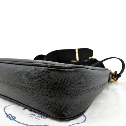 PRADA Re-Edition 2005 Saffiano Leather Shoulder Bag Black