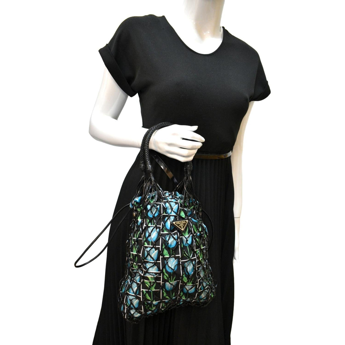 PRADA Rete Fabric Mesh Tote Bag Multicolor