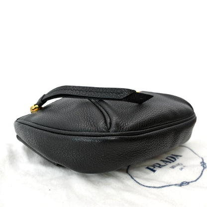 PRADA Vitello Daino Leather Belt Bag Black