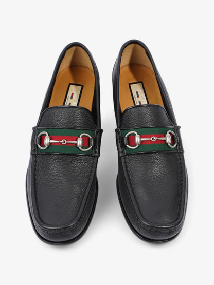 Gucci Horsebit Loafers Black / Green / Red Leather EU 45 UK 11