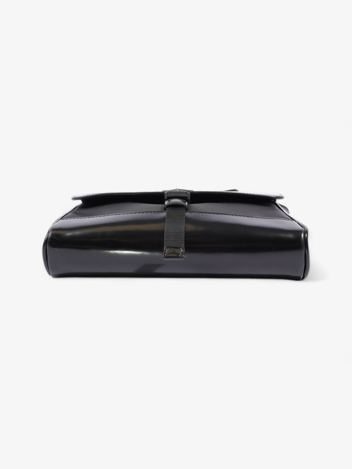 Prada Buckle-Flap Branded Messenger Black Re Nylon