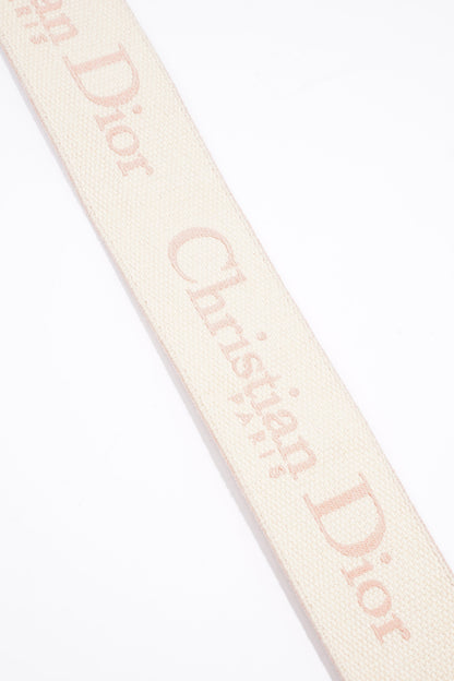 Christian Dior Embroidered Strap Pink / cream Canvas