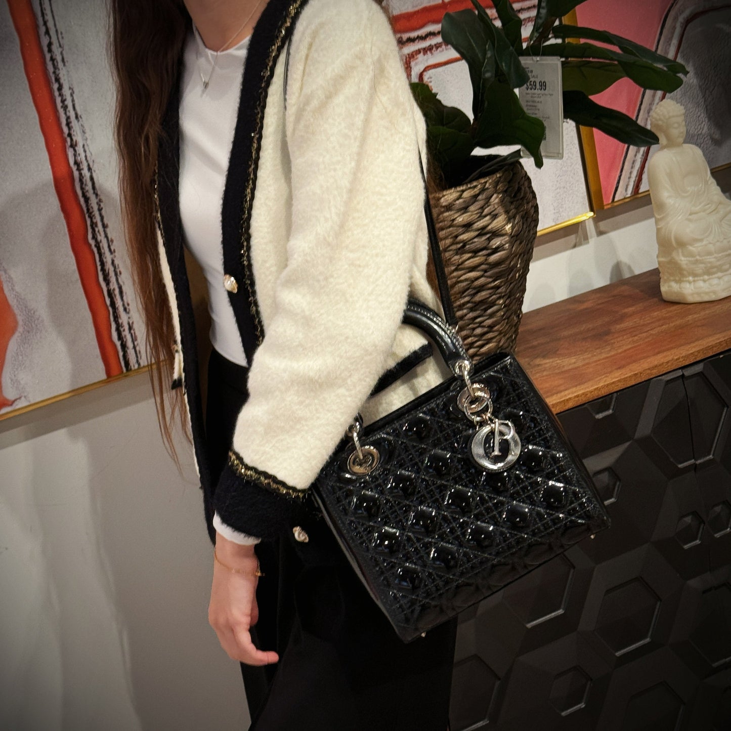 Christian Dior LadyDior Medium Patent leather Bag TWS