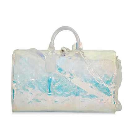 LOUIS VUITTON Monogram Prism Keepall Bandouliere 50 Travel Bag