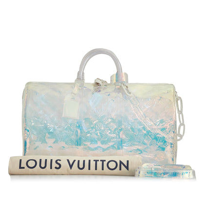 LOUIS VUITTON Monogram Prism Keepall Bandouliere 50 Travel Bag