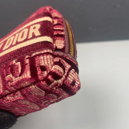 Pre-owned Dior Small Coin Pouch Burgundy Oblique, 2021