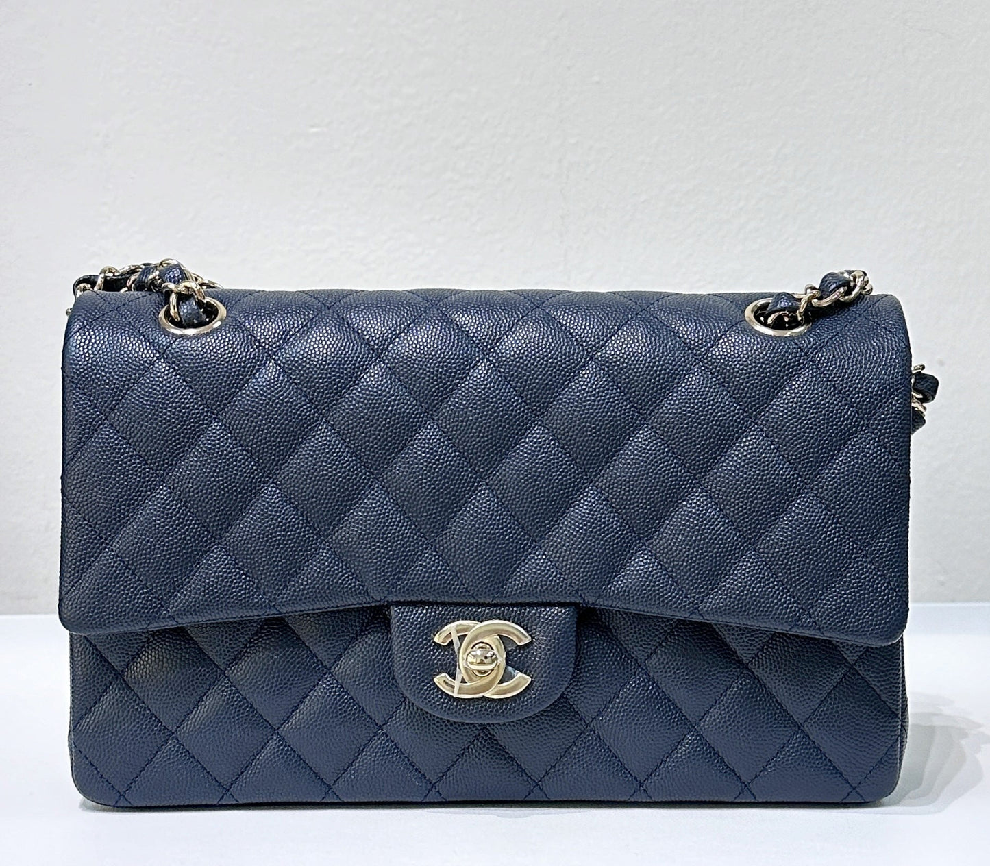 Chanel Flap Medium Quilted Navy Shoulder Bag