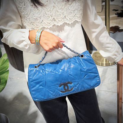 Chanel CC Glint Iridescent Calfskin Nubuck Flap bag TWS