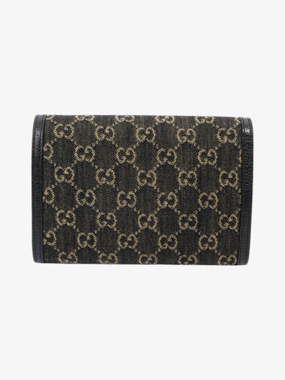 Gucci Dionysus Chain Wallet Black / GG Supreme / Ivory Denim