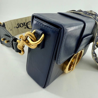 Christian Dior Navy Blue Leather 30 Montaigne Box Shoulder Bag