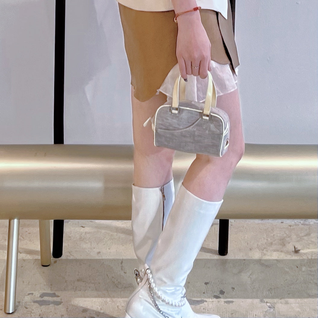 Christian Dior mini grey canvas handbag TSW pop